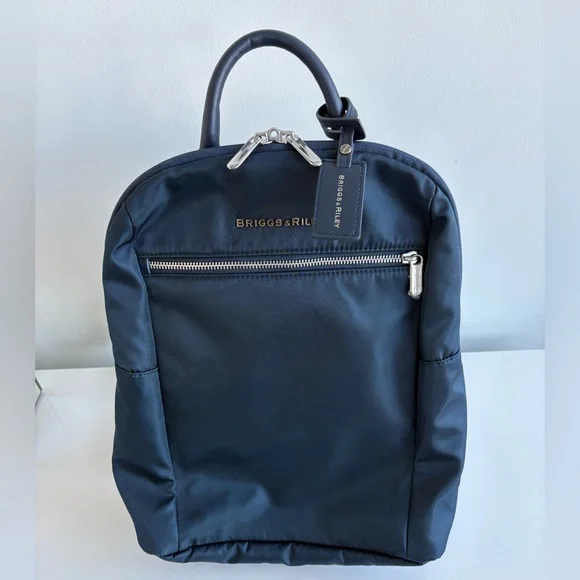 NWOT Briggs & Riley slim Rhapsody navy backpack - Picture 7 of 15